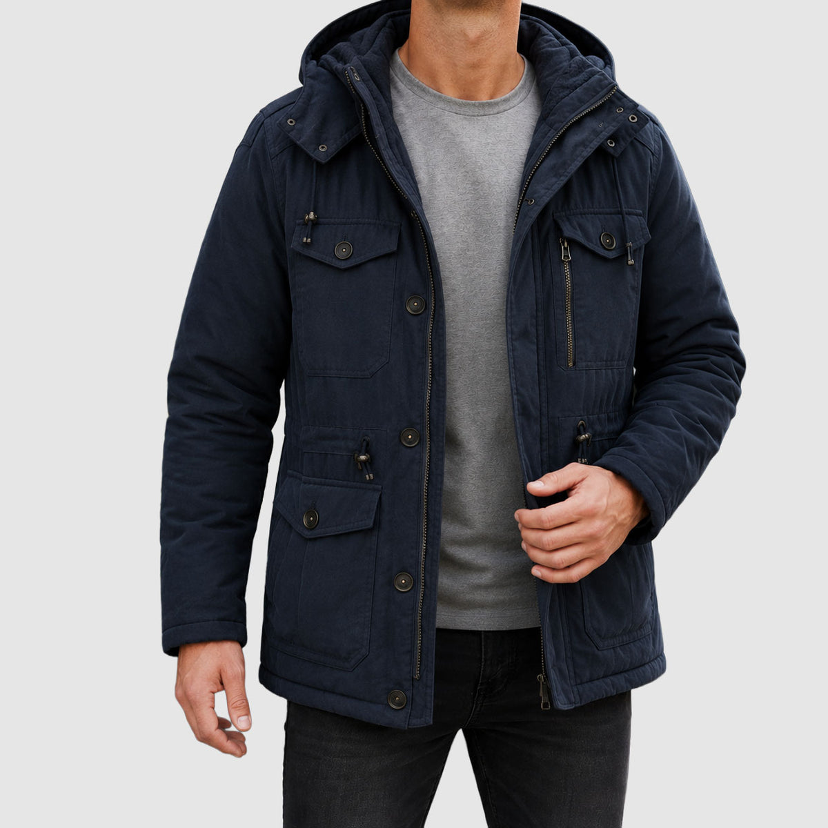 Jordan - Men's Utility Jacket with Zip-and-Snap Closure