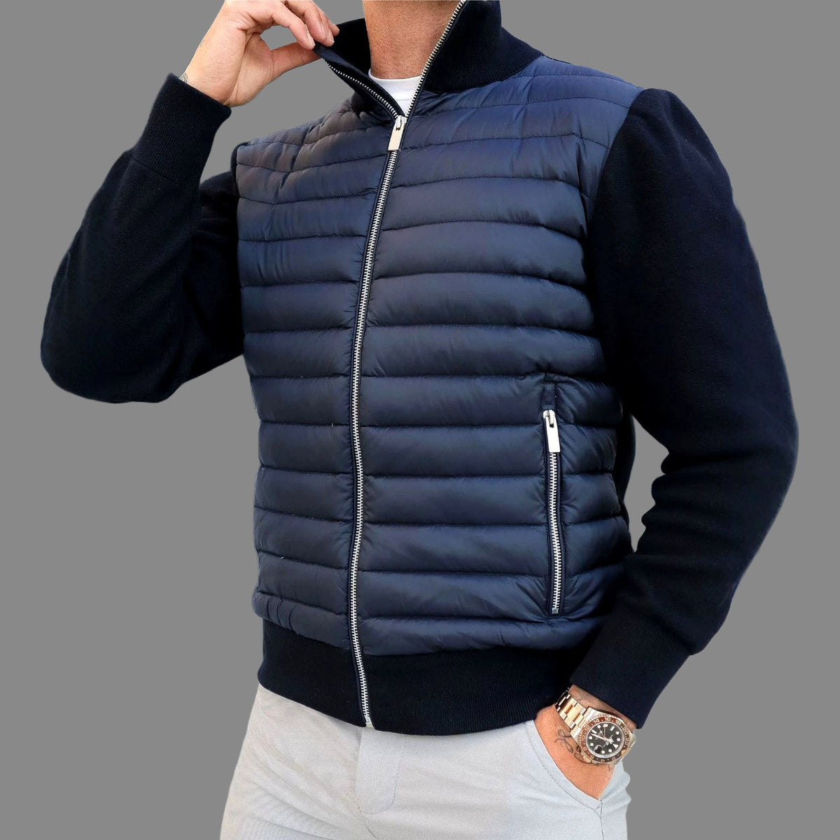 Joseph - Men's Stand Collar Puffer Front Zip Jacket
