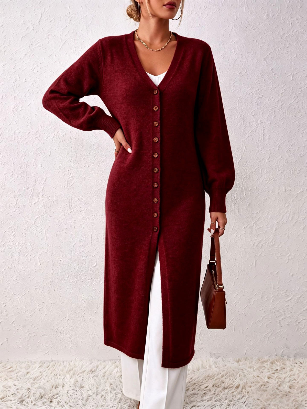 Julia - Women's Length Knit Cardigan Dress 4