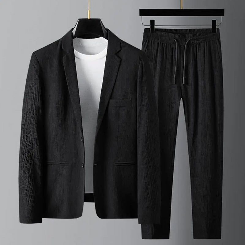 Julian - Men's Textured Two-Button Blazer and Trousers Set