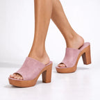 Juliana - Women's Urban Block Heel Platform Mules