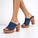 Juliana - Women's Urban Block Heel Platform Mules