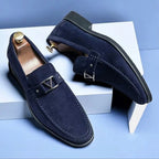 Justin - Men's Suede Metal Accent Dress Loafers