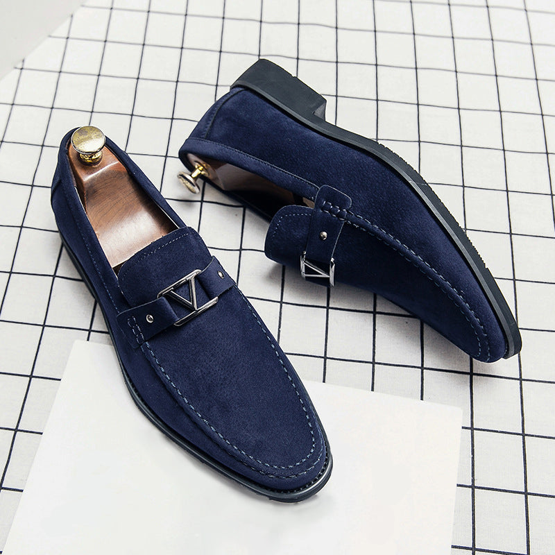 Justin - Men's Suede Metal Accent Dress Loafers