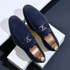 Justin - Men's Suede Metal Accent Dress Loafers