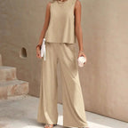 Kendall - Women's Sleeveless Top and Wide Leg Pants Set