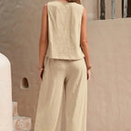 Kendall - Women's Sleeveless Top and Wide Leg Pants Set