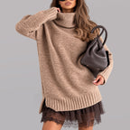 Kendra - Women's Oversized Turtleneck Knit Sweater