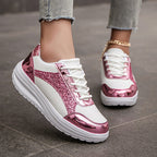 Kennedy - Women's Metallic Glitter Platform Sneakers