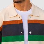 Kevin - Men's Colorblock Knit Jacket with Snap-Button Front