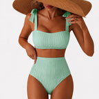 Kiara - Women’s Striped High-Waist Bikini Set