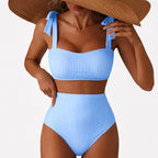 Kiara - Women’s Striped High-Waist Bikini Set
