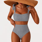 Kiara - Women’s Striped High-Waist Bikini Set