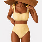 Kiara - Women’s Striped High-Waist Bikini Set