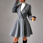 Krista - Women's Wool Long Sleeve Fit-and-Flare Coat