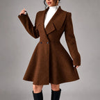 Krista - Women's Wool Long Sleeve Fit-and-Flare Coat