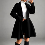 Krista - Women's Wool Long Sleeve Fit-and-Flare Coat