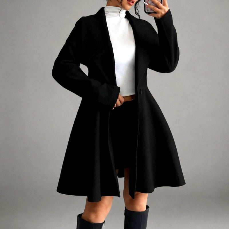 Krista - Women's Wool Long Sleeve Fit-and-Flare Coat