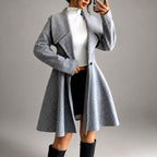Krista - Women's Wool Long Sleeve Fit-and-Flare Coat