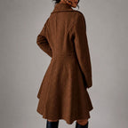 Krista - Women's Wool Long Sleeve Fit-and-Flare Coat