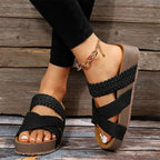 Kylee - Women's Braided Cross Strap Platform Sandals