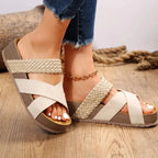 Kylee - Women's Braided Cross Strap Platform Sandals