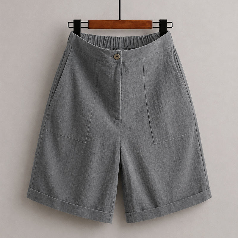 Leona - Women's Linen Relaxed Fit Bermuda Shorts