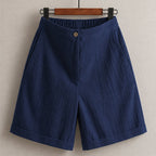 Leona - Women's Linen Relaxed Fit Bermuda Shorts