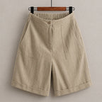 Leona - Women's Linen Relaxed Fit Bermuda Shorts