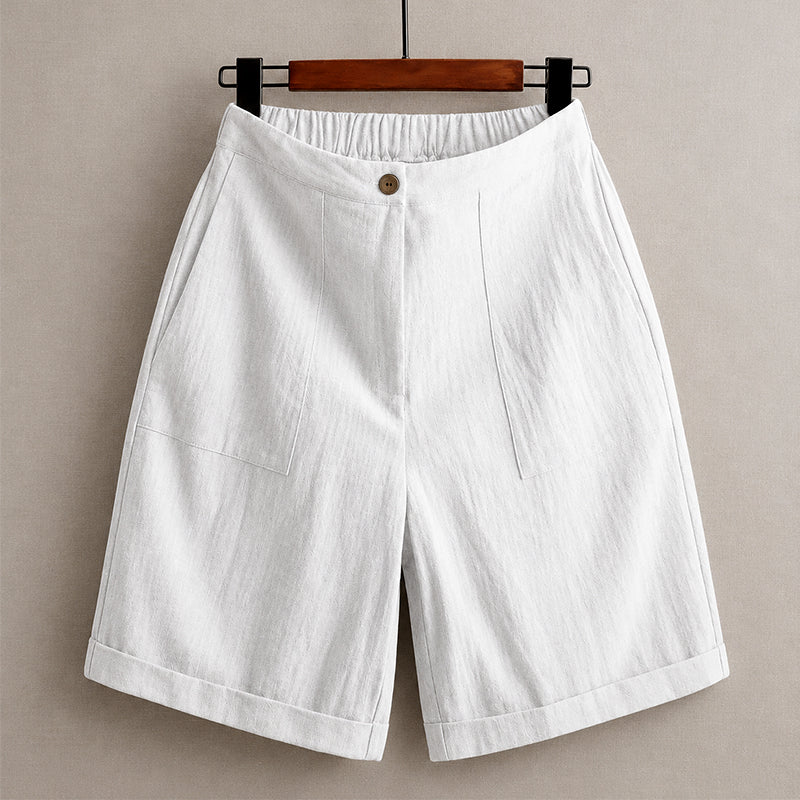 Leona - Women's Linen Relaxed Fit Bermuda Shorts