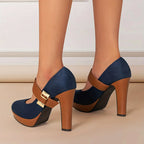 Lila - Women’s Mary Jane Platform Block Heels