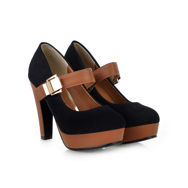 Lila - Women’s Mary Jane Platform Block Heels