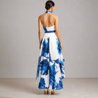 Lily - Women's Floral Halter Formal Maxi Dress