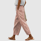 Lisa - Women's Floral Drawstring Wide Leg Pants
