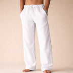 Logan - Men's Linen Lounge Drawstring Wide Leg Pants