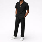 Logan - Men's Short-Sleeve Button-Down Pants Set