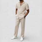 Logan - Men's Short-Sleeve Button-Down Pants Set
