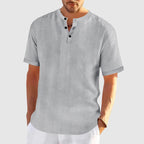 Logan - Men's Short Sleeve Button Henley Casual Shirt
