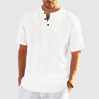 Logan - Men's Short Sleeve Button Henley Casual Shirt