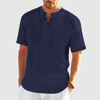 Logan - Men's Short Sleeve Button Henley Casual Shirt
