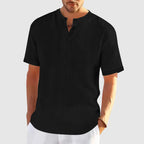 Logan - Men's Short Sleeve Button Henley Casual Shirt