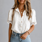 Loretta - Women’s Boho Vintage Crochet Blouse