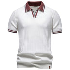 Louis - Men's Contrast Trim Ribbed Polo Shirt