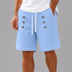 Lucas - Men's Button Detail Drawstring Shorts