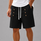 Lucas - Men's Button Detail Drawstring Shorts