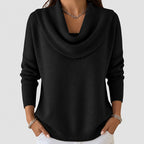 Lucinda - Women's Cowl Neck Ribbed Sweater