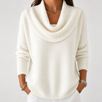 Lucinda - Women's Cowl Neck Ribbed Sweater