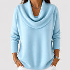 Lucinda - Women's Cowl Neck Ribbed Sweater