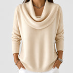 Lucinda - Women's Cowl Neck Ribbed Sweater