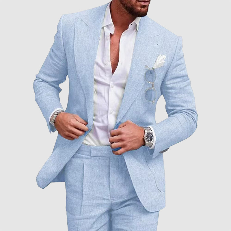 Lukas - Men’s Linen Wedding Two-Piece Suit